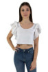 Markup t-shirt cropped in cotone con rouches mw661015