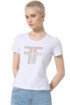 Fracomina t-shirt regular in jersey strech con logo strass fp24st3002j464n5