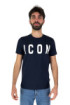 Icon t-shirt girocollo in jersey con stampa logo iu8005t