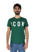 Icon t-shirt girocollo in jersey con stampa logo iu8005t
