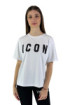 Icon t-shirt girocollo in jersey con stampa logo glitter id8034t