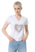 Fracomina t-shirt regular in jersey stretch con strass fp24st3007j401n5