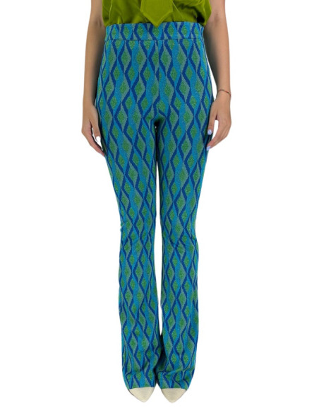 Dairesy pantalone flare in misto viscosa a fantasia ss24d0354 [f8e379ec]