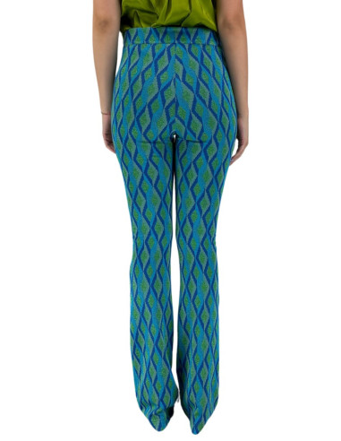 Dairesy pantalone flare in misto viscosa a fantasia ss24d0354 [96d8fbe5]