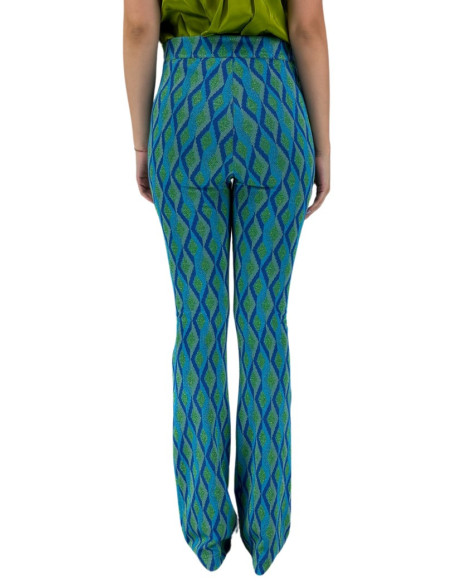 Dairesy pantalone flare in misto viscosa a fantasia ss24d0354 [96d8fbe5]