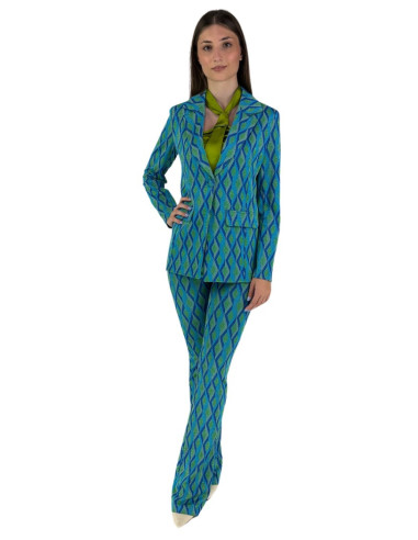 Dairesy pantalone flare in misto viscosa a fantasia ss24d0354 [9388bcfb]