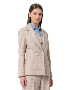 Fracomina blazer regular monopetto a quadri fs24wj2009w757n4 [a0b19742] 2