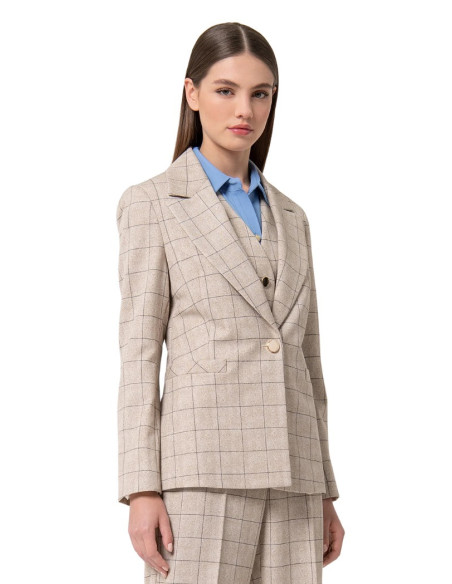 Fracomina blazer regular monopetto a quadri fs24wj2009w757n4 [7997d44f]