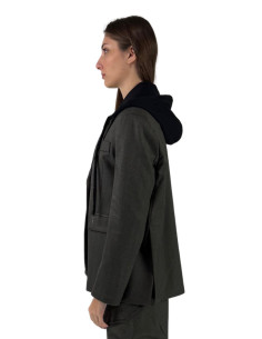Celye giacca monopetto in misto viscosa con cappuccio fw24c0510 [b013a18d] 2
