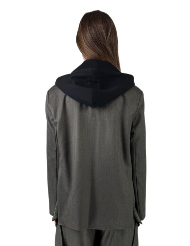 Celye giacca monopetto in misto viscosa con cappuccio fw24c0510 [de282384]