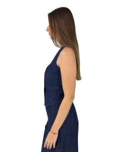 Tee Time gilet in denim e25-rog50118 [0655808f] 2