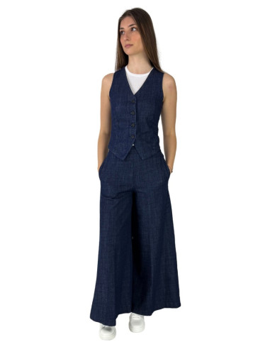 Tee Time gilet in denim e25-rog50118 [6d3e4598]
