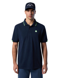 North Sails polo in piquet con contrasti fluo 692446 [c95ecc4e]