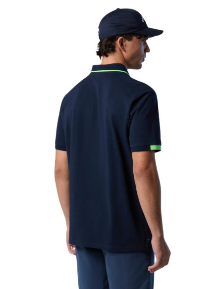 North Sails polo in piquet con contrasti fluo 692446 [a2350959]
