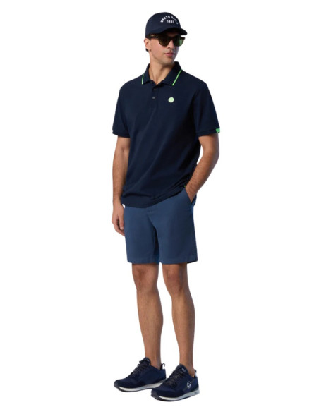 North Sails polo in piquet con contrasti fluo 692446 [cc0e8b50]