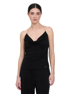 Influencer top in crepe con scollo drappeggiato 03y133 [9f39f7b7]