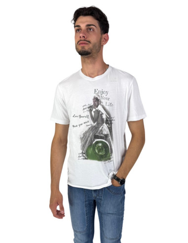 Guy t-shirt da uomo in jersey di cotone con stampa Cabrio953-jr m48850 [ba5aefe1]