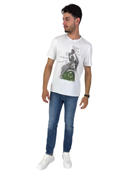 Guy t-shirt da uomo in jersey di cotone con stampa Cabrio953-jr m48850 [d1312af6]