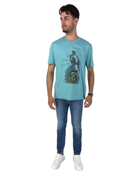 Guy t-shirt da uomo in jersey di cotone con stampa Cabrio953-jr m48850 [6df2385c]