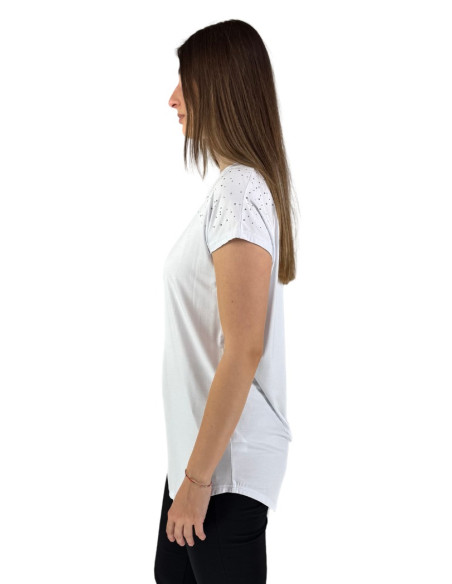 Fresh Flower t-shirt lunga con borchiette fd257 [a42c7093]