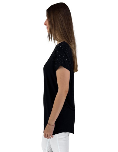 Fresh Flower t-shirt lunga con borchiette fd257 [8f2ec81f]