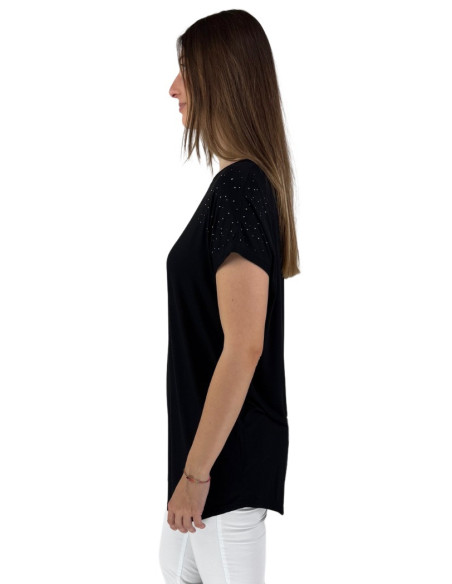 Fresh Flower t-shirt lunga con borchiette fd257 [8f2ec81f]