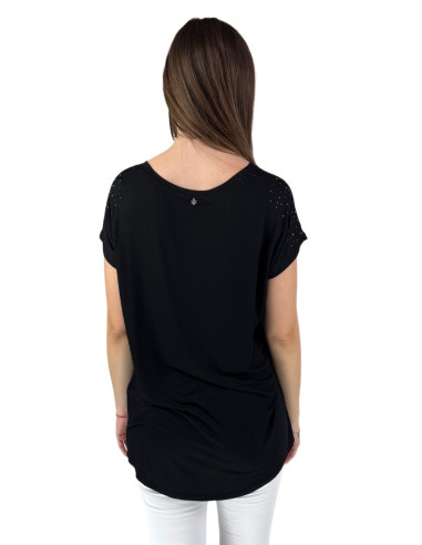 Fresh Flower t-shirt lunga con borchiette fd257 [3833091b]