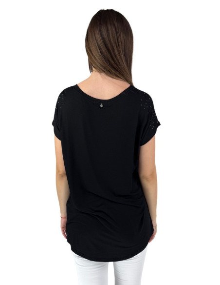 Fresh Flower t-shirt lunga con borchiette fd257 [3833091b]