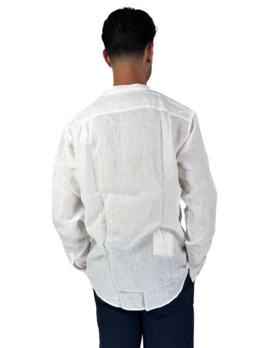 Roy Roger's camicia in lino coreana a tinta unita rvu051p4220569 [c689b5e2]