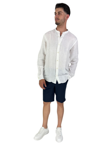Roy Roger's camicia in lino coreana a tinta unita rvu051p4220569 [c3d9f2fc]