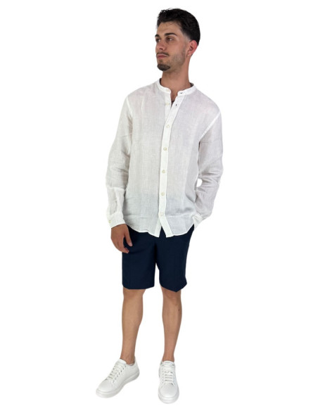 Roy Roger's camicia in lino coreana a tinta unita rvu051p4220569 [c3d9f2fc]