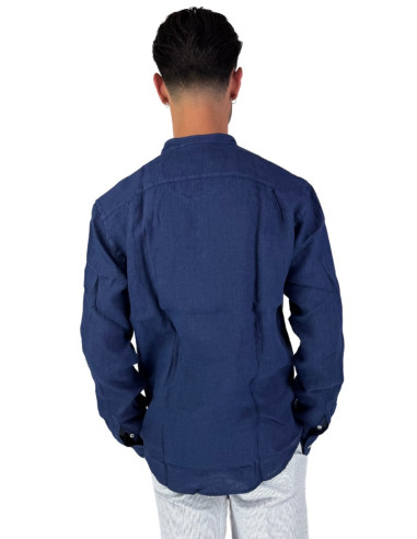 Roy Roger's camicia in lino coreana a tinta unita rvu051p4220569 [f9dea6f9]