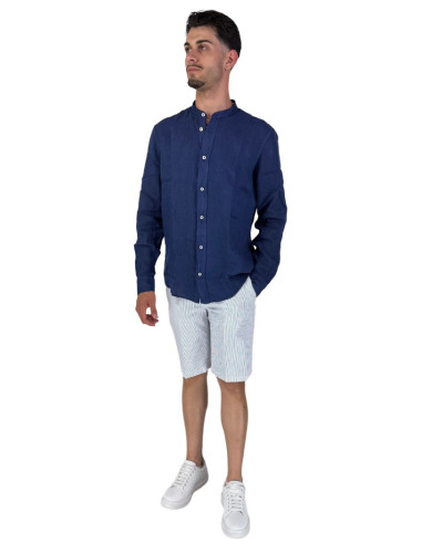 Roy Roger's camicia in lino coreana a tinta unita rvu051p4220569 [fc8ee1e7]