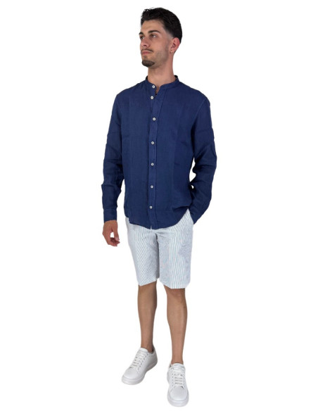 Roy Roger's camicia in lino coreana a tinta unita rvu051p4220569 [fc8ee1e7]