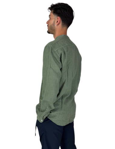 Roy Roger's camicia in lino coreana a tinta unita rvu051p4220569 [10f21c03]