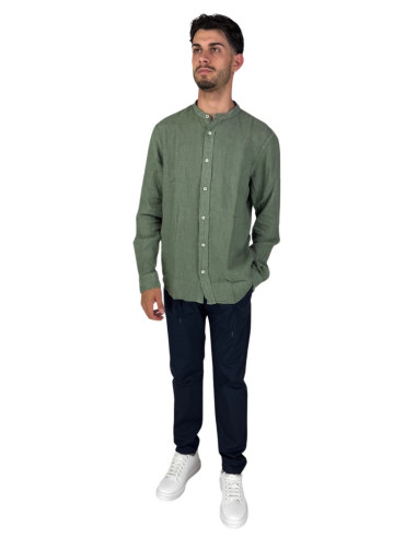 Roy Roger's camicia in lino coreana a tinta unita rvu051p4220569 [a2bf9a19]