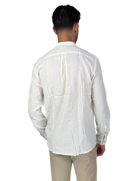 Philotinto camicia coreana in misto lino e cotone 25s01ca Lincot360 barre [8eab8bf2]