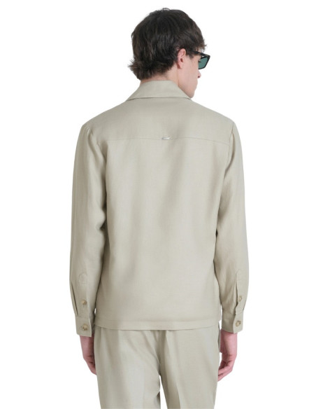 Antony Morato camicia regular in misto lino Melbourne mmsl00756-fa800126 [cd902433]