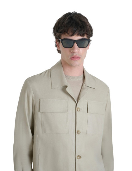 Antony Morato camicia regular in misto lino Melbourne mmsl00756-fa800126 [7a8de537]