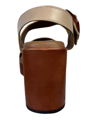 MNG Collection sandalo allacciato in pelle con tacco alto 9354 [60b46568]