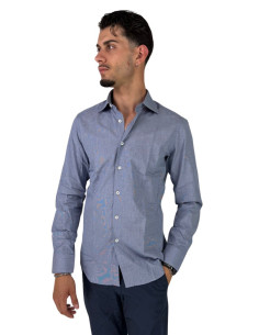 Filippo Gelsi camicia da uomo in cotone a microfantasia 1193F1 [aaab11d2]