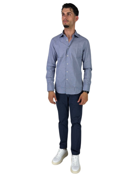 Filippo Gelsi camicia da uomo in cotone a microfantasia 1193F1 [c1c0d4c5]