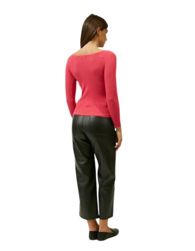Influencer maglia a costine con scollo a cuore j6497 [f7cdb8c0]