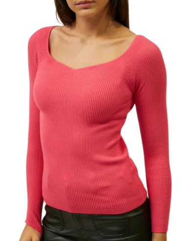 Influencer maglia a costine con scollo a cuore j6497 [40d079c4]