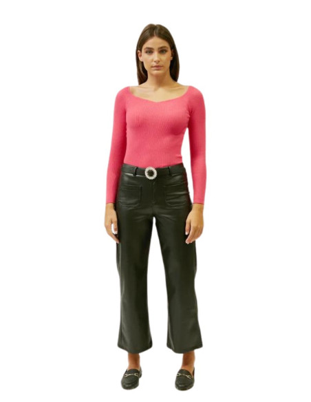 Influencer maglia a costine con scollo a cuore j6497 [45803eda]