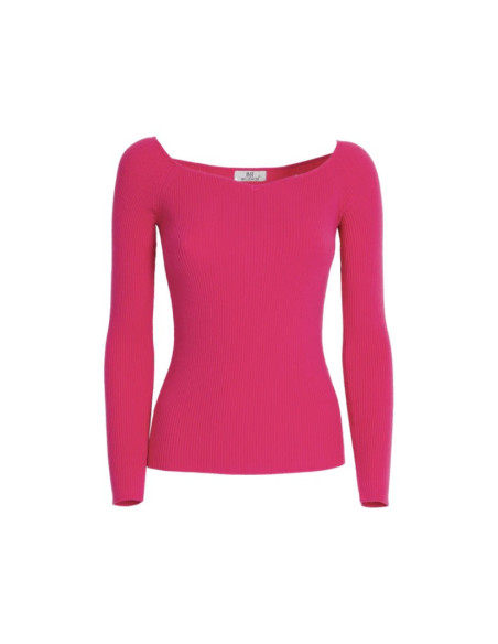 Influencer maglia a costine con scollo a cuore j6497 [f29dffde]