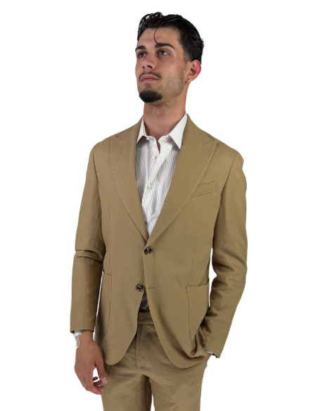 Privat Fashion abito monopetto da uomo in misto lino Canarie-ab812 [dda19119]
