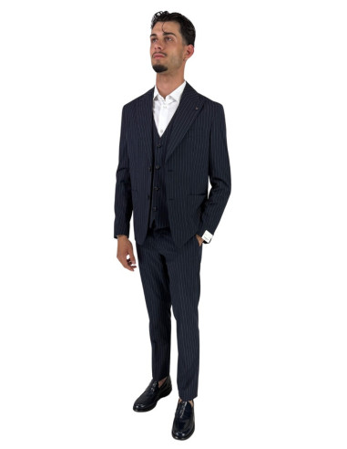 Markup pantalone gessato in poliviscosa mk895150 [bf831589]