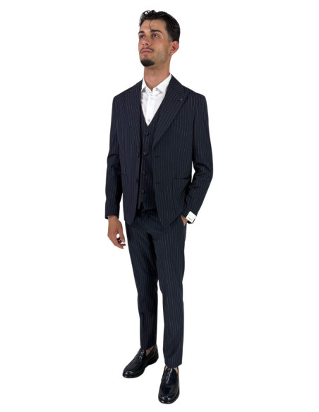 Markup pantalone gessato in poliviscosa mk895150 [bf831589]