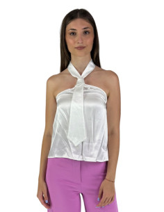Dairesy top in raso con effetto collo a cravatta ss24d0454 [d4c36c6f]